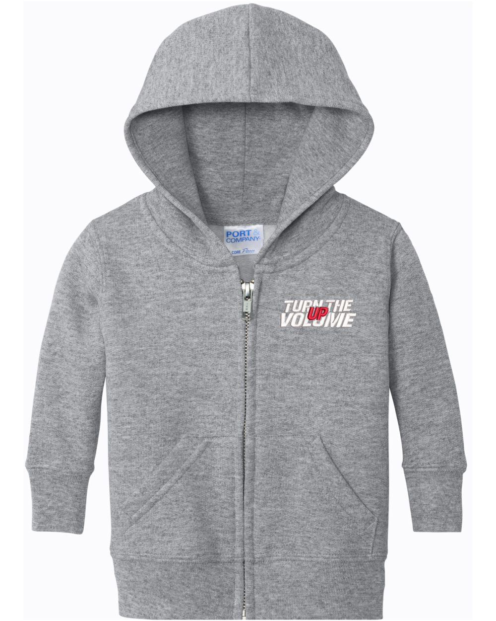 Port & Company Core Fleece Full-Zip Turn The Volume Up Hoodie, color: Athletic Heather