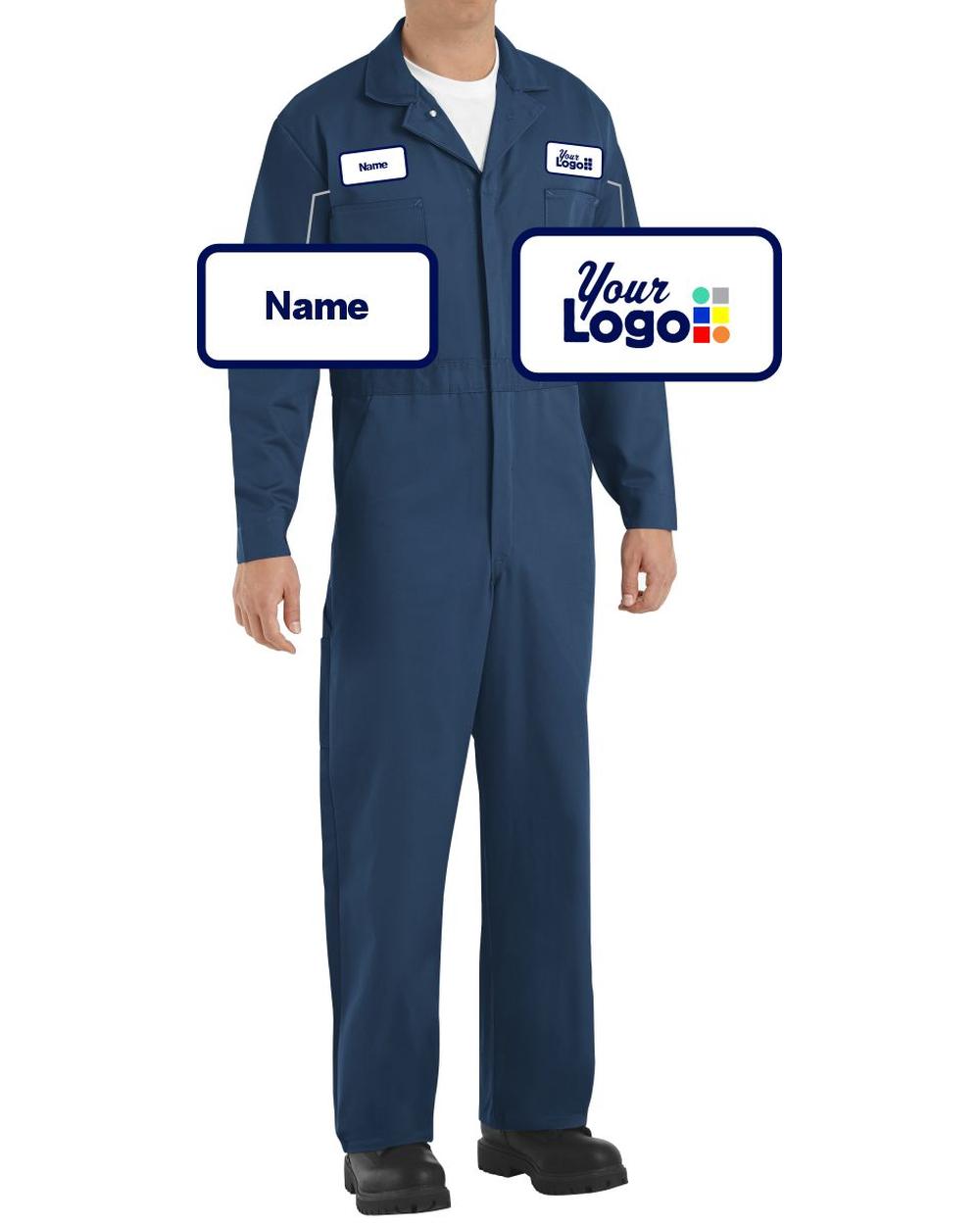 RedKap Button-Front Cotton Custom Coverall, color: Navy