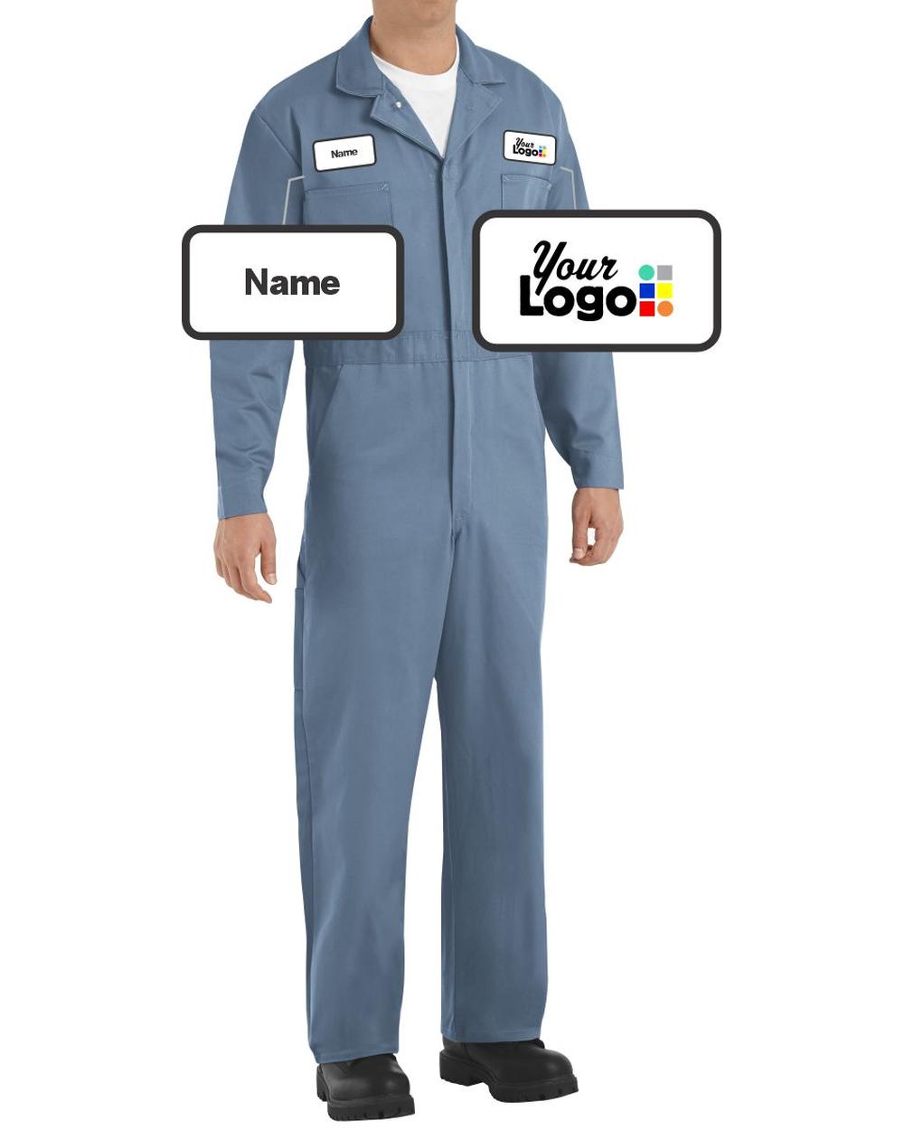 RedKap Button-Front Cotton Custom Coverall, color: Postman Blue
