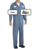 RedKap Button-Front Cotton Custom Coverall, color: Postman Blue
