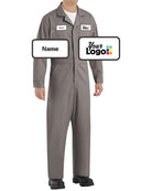 RedKap Zip-Front Cotton Custom Coverall, color: Grey