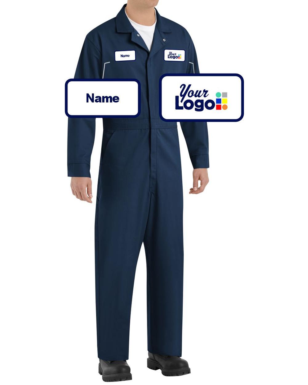 RedKap Zip-Front Cotton Custom Coverall, color: Navy