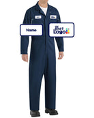 RedKap Zip-Front Cotton Custom Coverall, color: Navy