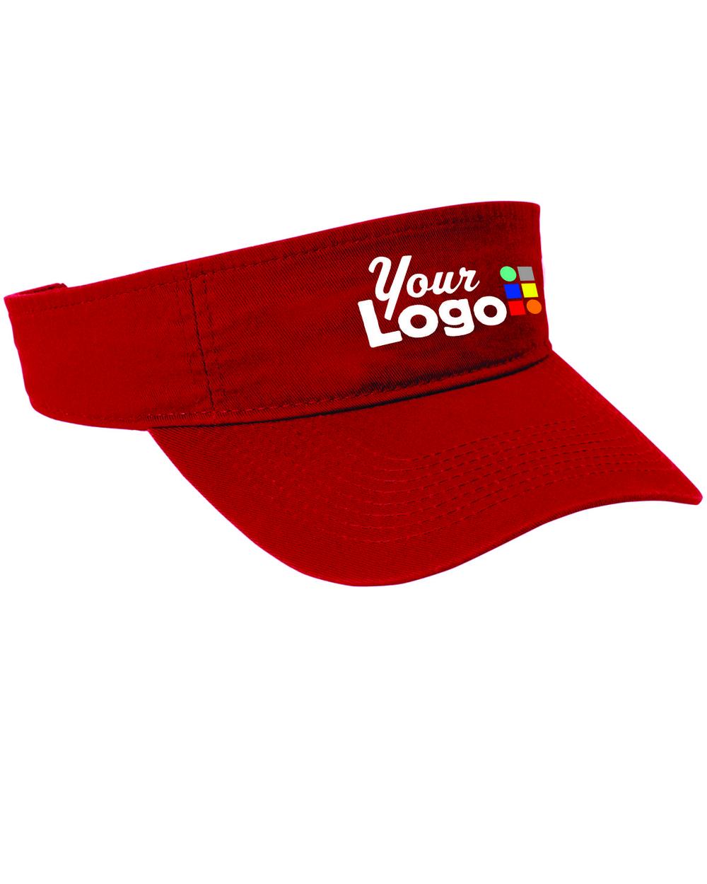 Port & Company Fashion Custom Visor, color: Red