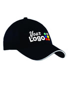 Port & Company Sandwich-Bill Custom Cap, color: Navy/White