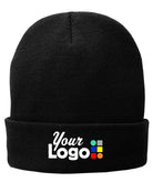 Port & Company Fleece-Lined Knit Custom Beanie, color: Black
