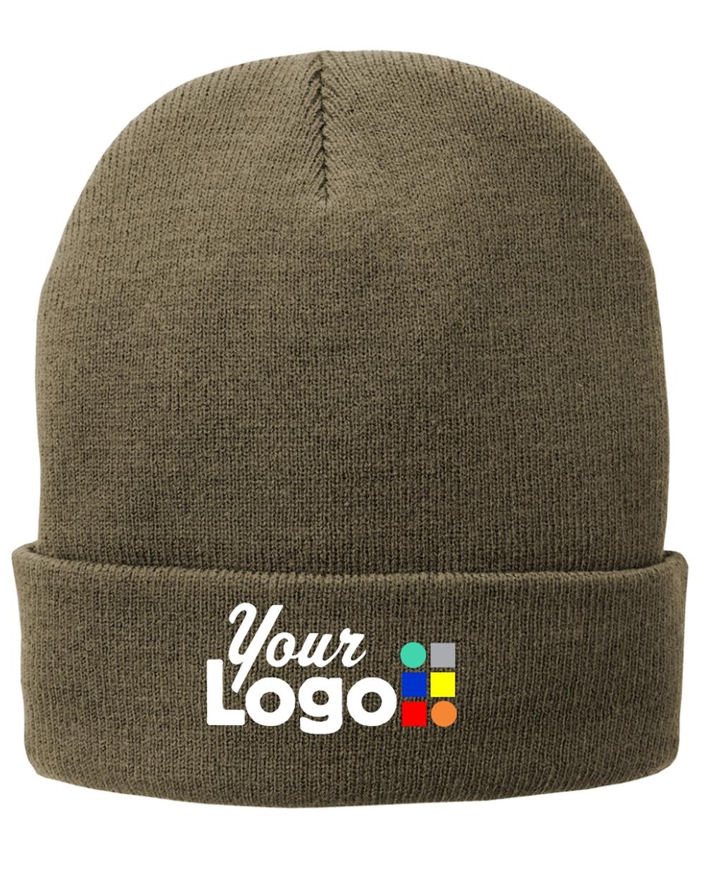 Port & Company Fleece-Lined Knit Custom Beanie, color: Coyote Brown