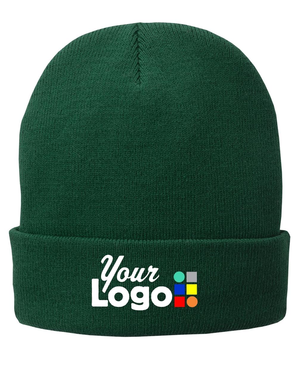 Port & Company Fleece-Lined Knit Custom Beanie, color: Athletic Green