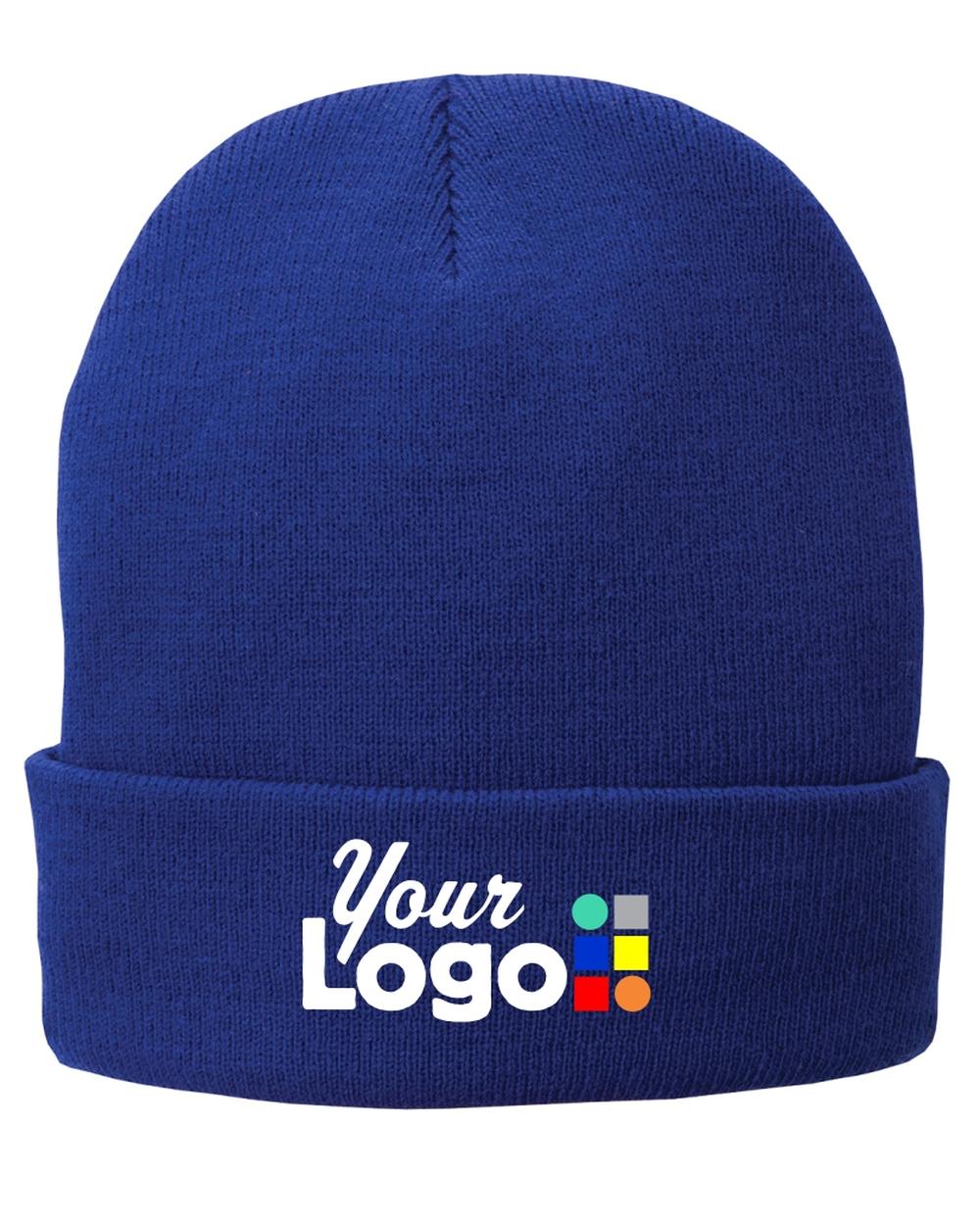Port & Company Fleece-Lined Knit Custom Beanie, color: Athletic Royal