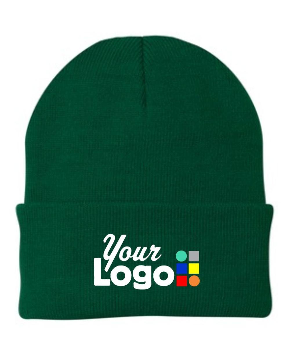 Port & Company Knit Custom Beanie, color: Athletic Green