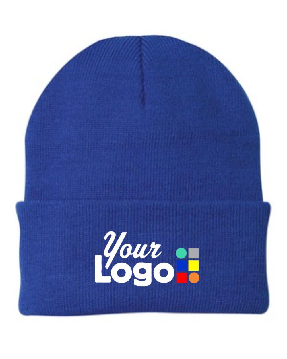 Port & Company Knit Custom Beanie, color: Athletic Royal