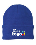 Port & Company Knit Custom Beanie, color: Athletic Royal