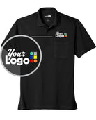 CornerStone S/S Industrial Snag-Proof Pique Pocket Custom Golf Shirt, color: Black