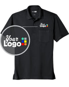 CornerStone S/S Industrial Snag-Proof Pique Pocket Custom Golf Shirt, color: Navy