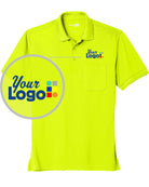 CornerStone S/S Industrial Snag-Proof Pique Pocket Custom Golf Shirt, color: Safety Yellow