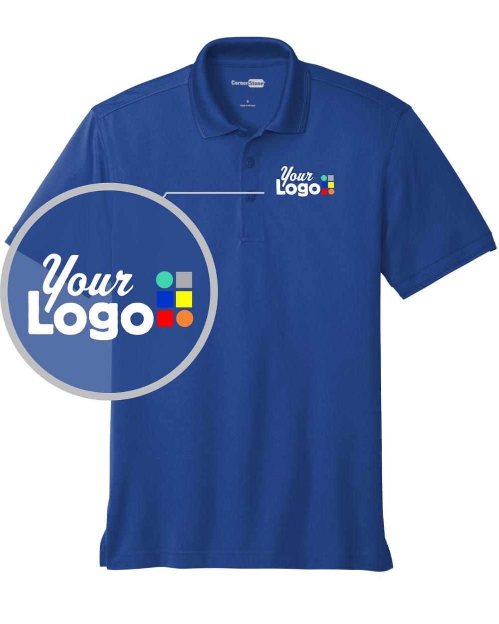 CornerStone S/S Industrial Snag-Proof Pique Custom Golf Shirt, color: Royal
