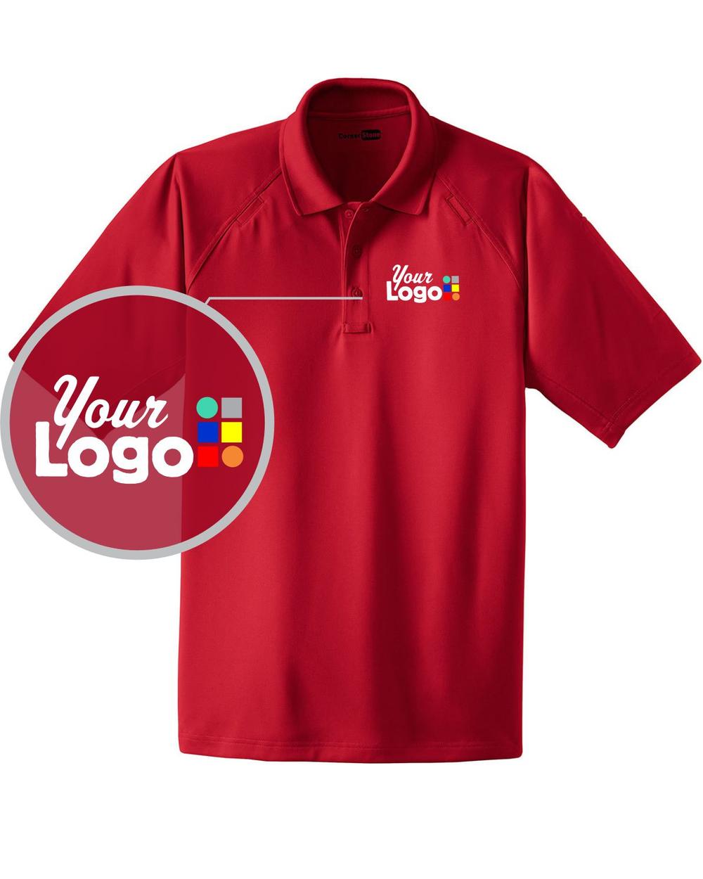 CornerStone S/S Tactical Custom Golf Shirt, color: Red