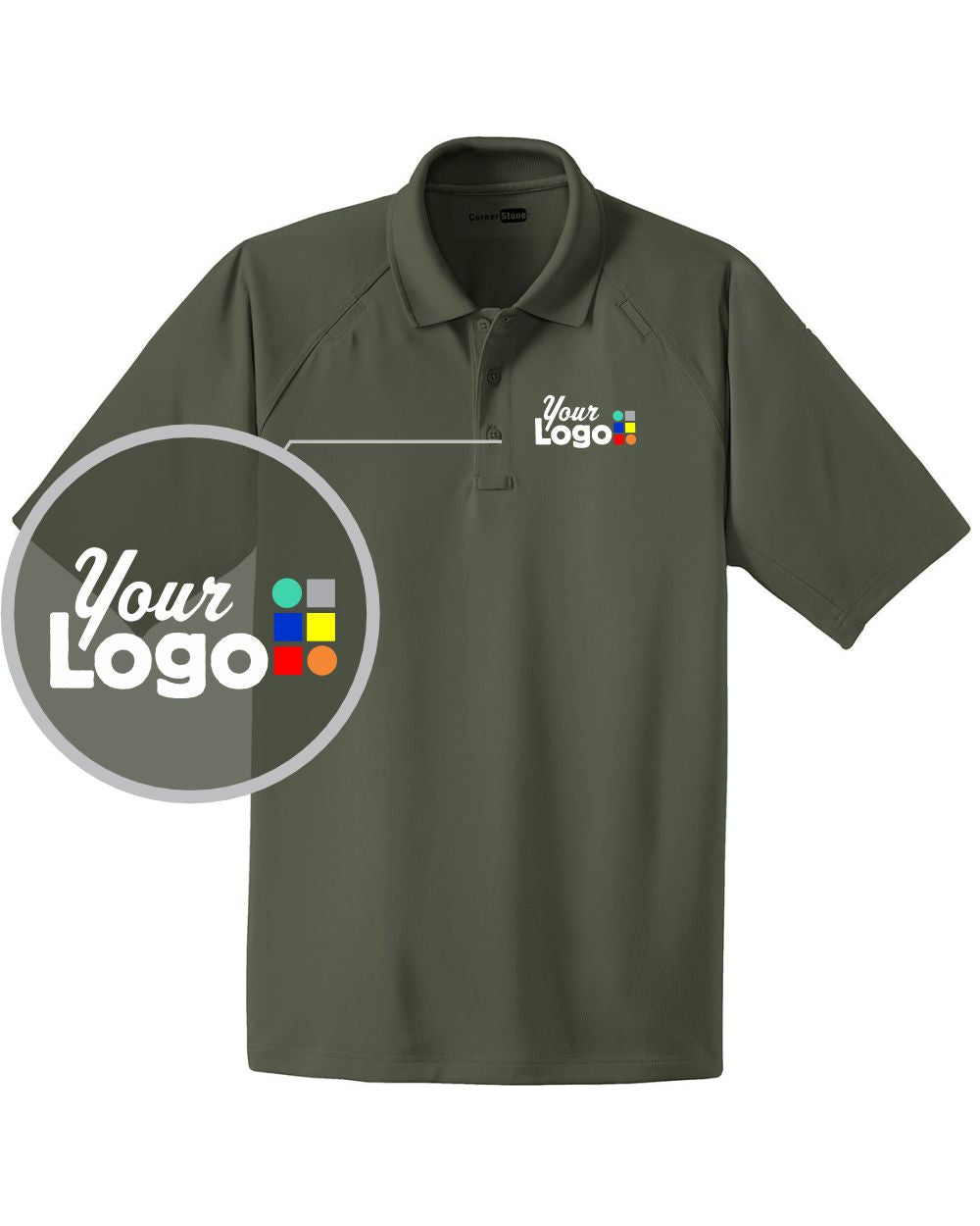 CornerStone S/S Select Snag-Proof Tactical Custom Golf Shirt, color: Tactical Green