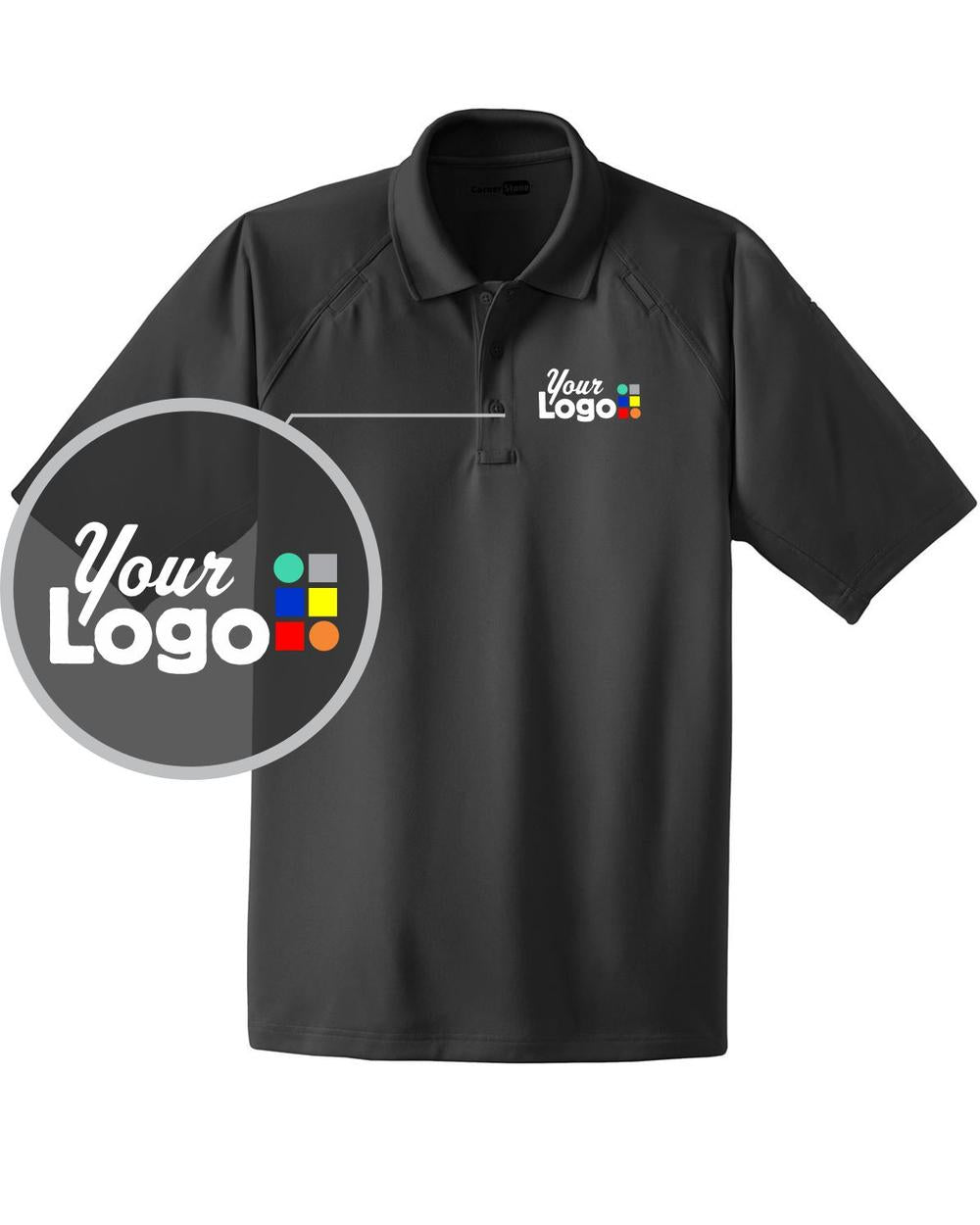 CornerStone S/S Select Snag-Proof Tactical Custom Golf Shirt, color: Charcoal