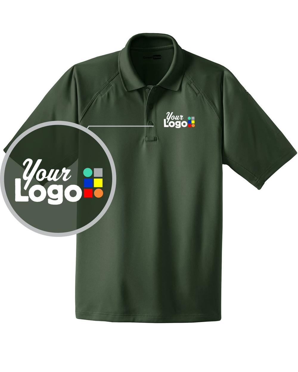 CornerStone S/S Select Snag-Proof Tactical Custom Golf Shirt, color: Dark Green