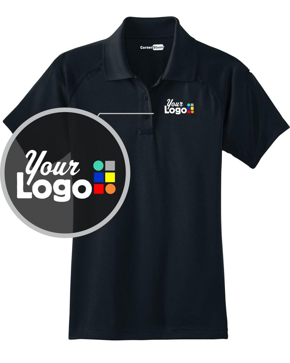 CornerStone Women's S/S Tactical Custom Golf Shirt, color: Black