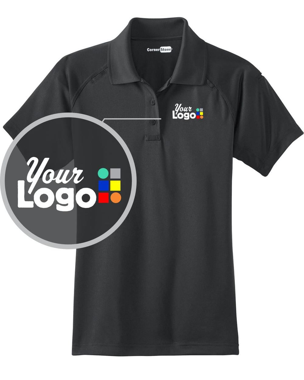CornerStone Women's S/S Tactical Custom Golf Shirt, color: Charcoal