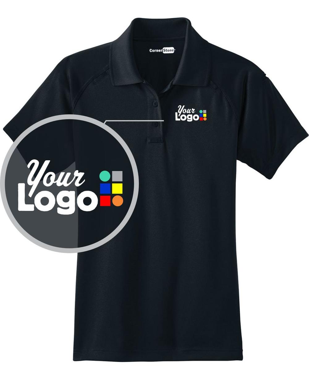 CornerStone Women's S/S Tactical Custom Golf Shirt, color: Dark Navy