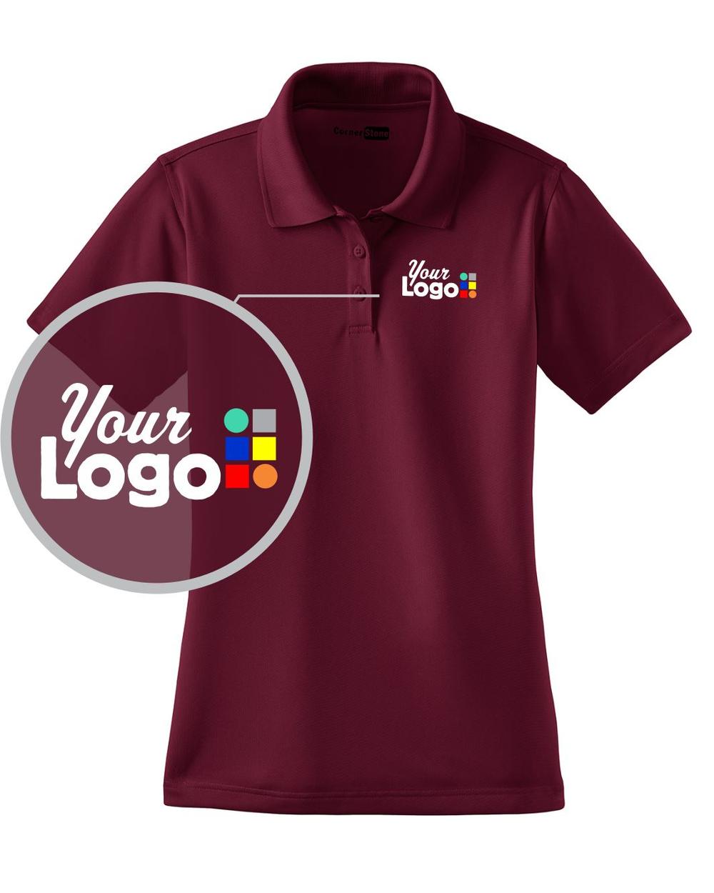 CornerStone Women's S/S Snag-Proof Custom Golf Shirt, color: Maroon