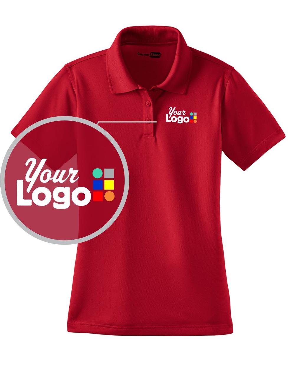 CornerStone Women's S/S Snag-Proof Custom Golf Shirt, color: Red