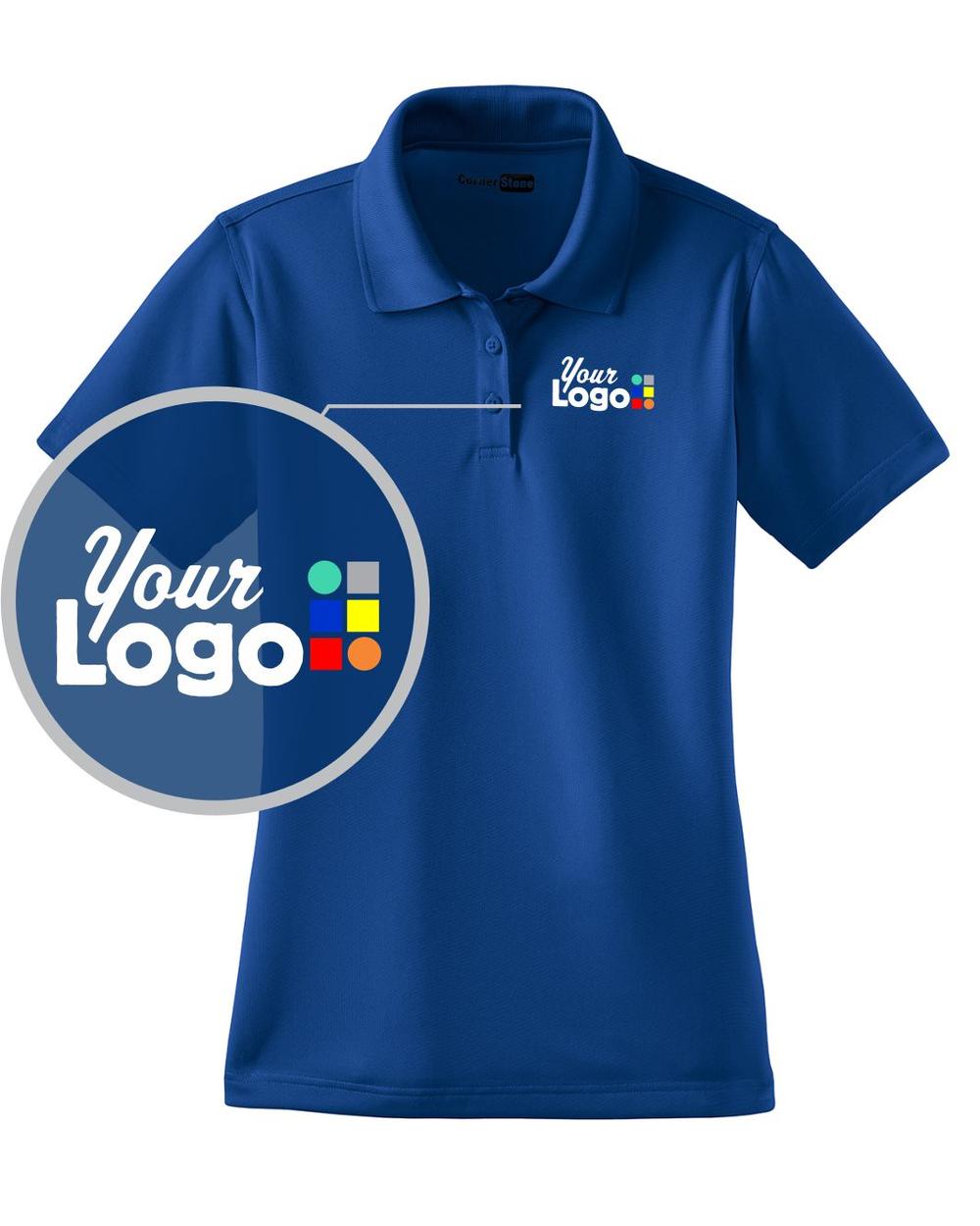 CornerStone Women's S/S Snag-Proof Custom Golf Shirt, color: Royal
