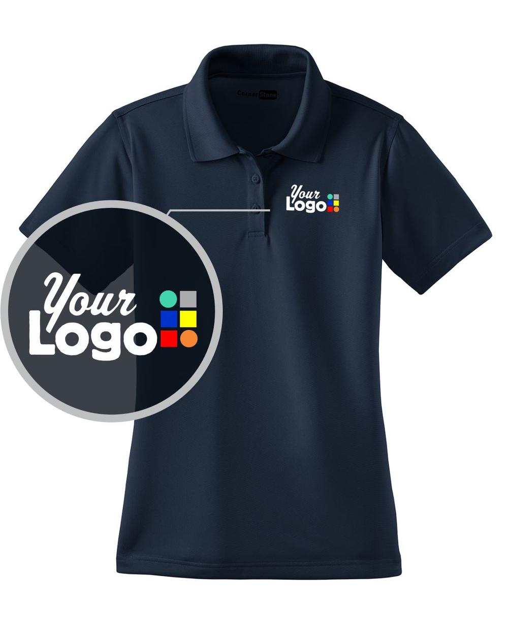 CornerStone Women's S/S Snag-Proof Custom Golf Shirt, color: Dark Navy