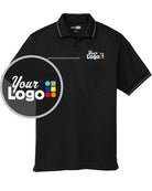 CornerStone S/S Snag-Proof Tipped Pocket Industrial Custom Golf Shirt, color: Black/Smoke Grey