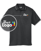 CornerStone S/S Snag-Proof Tipped Pocket Industrial Custom Golf Shirt, color: Charcoal/Light Grey