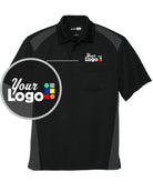 CornerStone S/S Snag-Proof Colorblock Pocket Industrial Custom Golf Shirt, color: Black/Charcoal