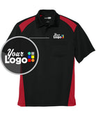 CornerStone S/S Snag-Proof Colorblock Pocket Industrial Custom Golf Shirt, color: Black/Red
