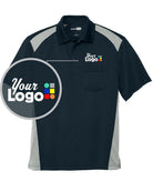 CornerStone S/S Snag-Proof Colorblock Pocket Industrial Custom Golf Shirt, color: Dark Navy/Light Grey