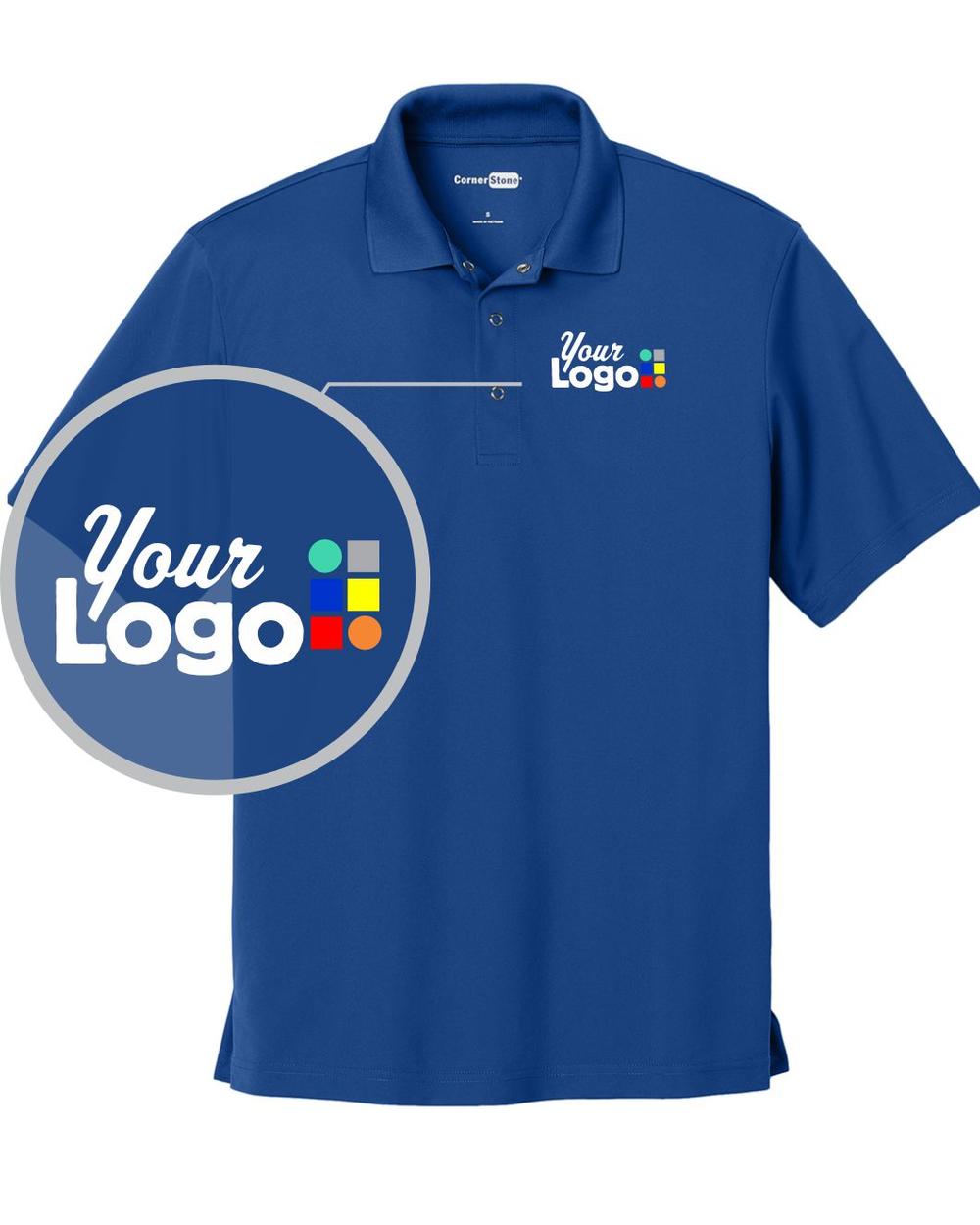 CornerStone S/S Micropique Gripper Insustrial-Grade Custom Golf Shirt, color: True Royal