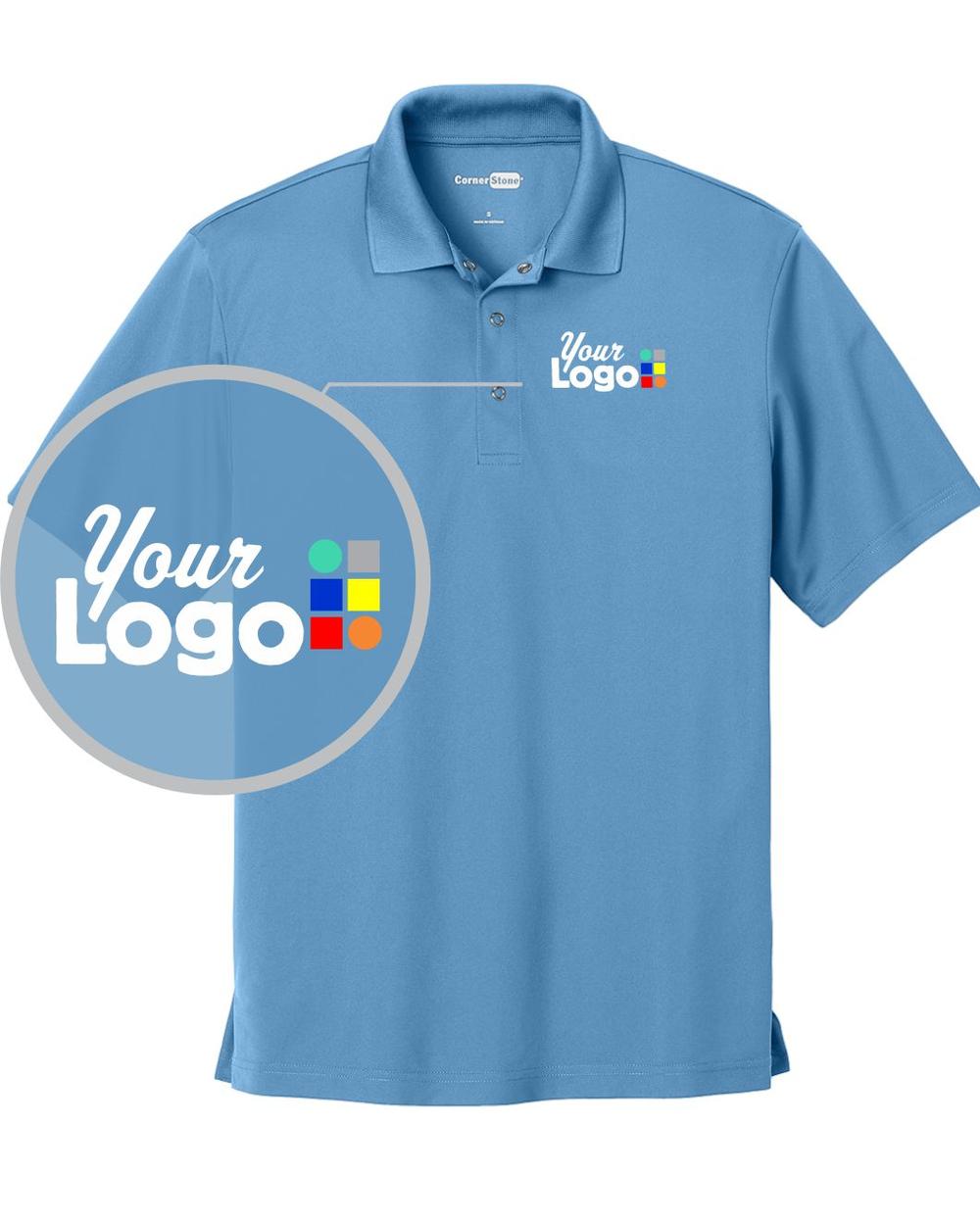 CornerStone S/S Micropique Gripper Insustrial-Grade Custom Golf Shirt, color: Blue Lake