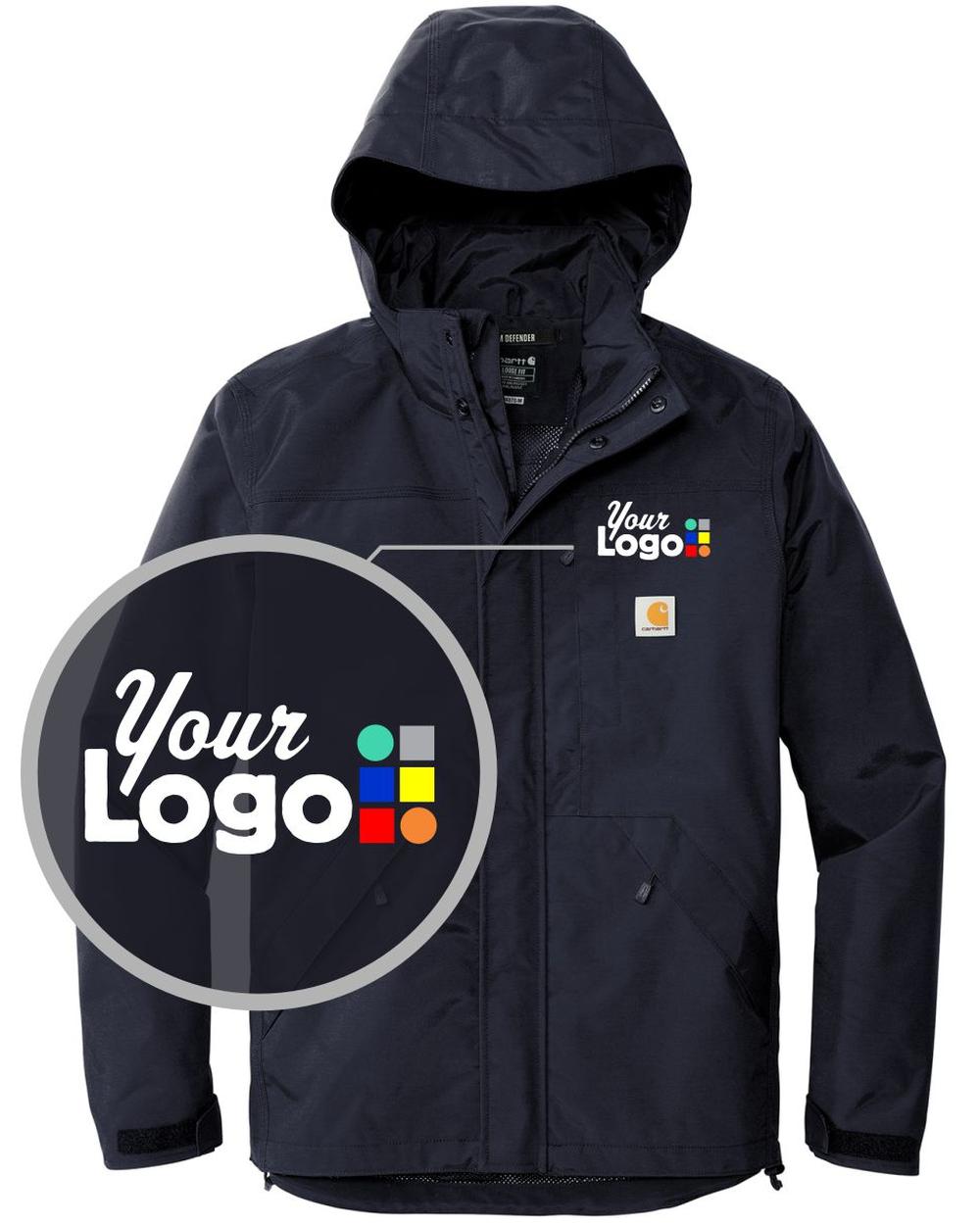 Carhartt Storm Defender Shoreline Hooded Custom Jacket, color: Navy