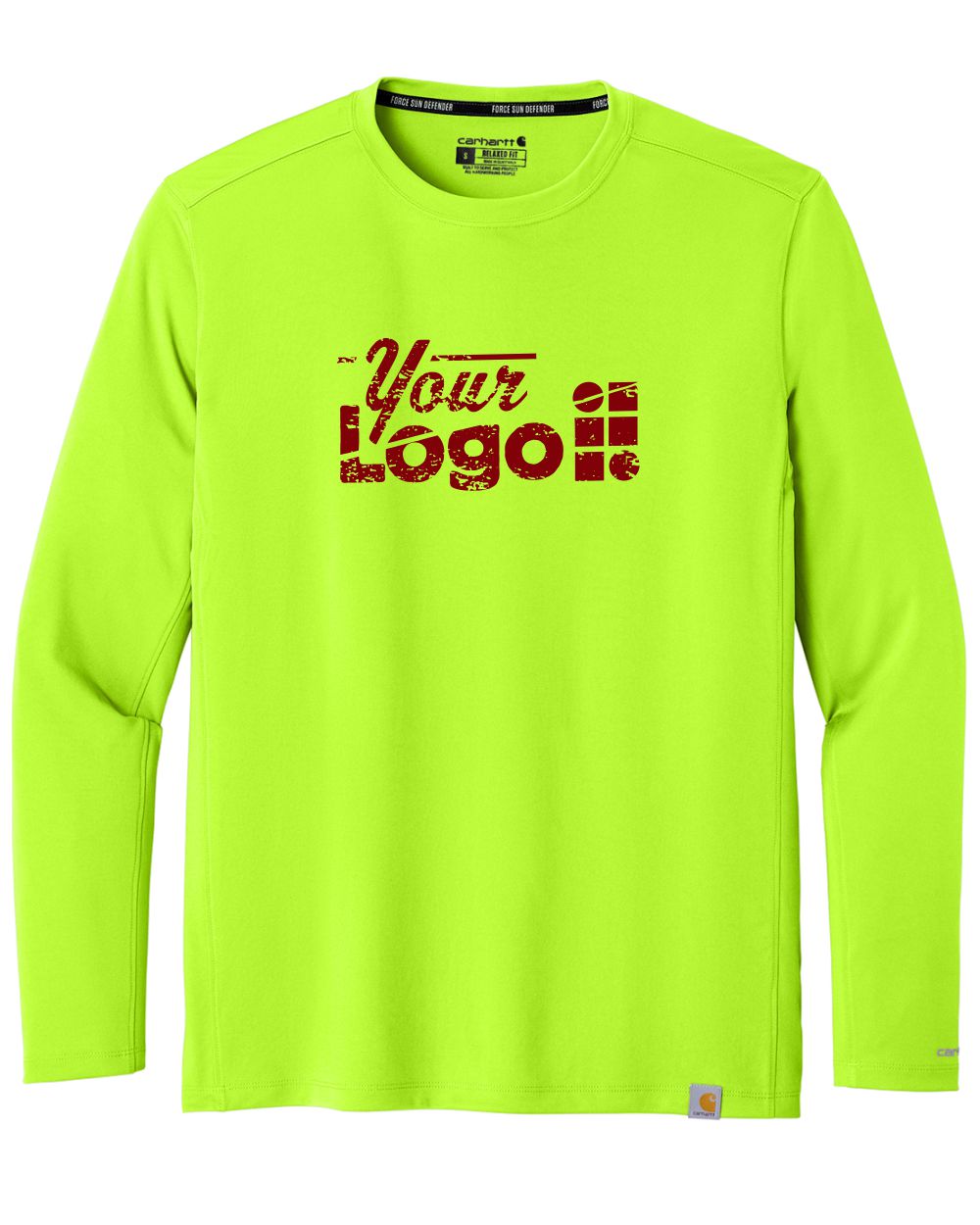 Carhartt L/S Force Sun Defender Custom T-Shirt, color: Brite Lime