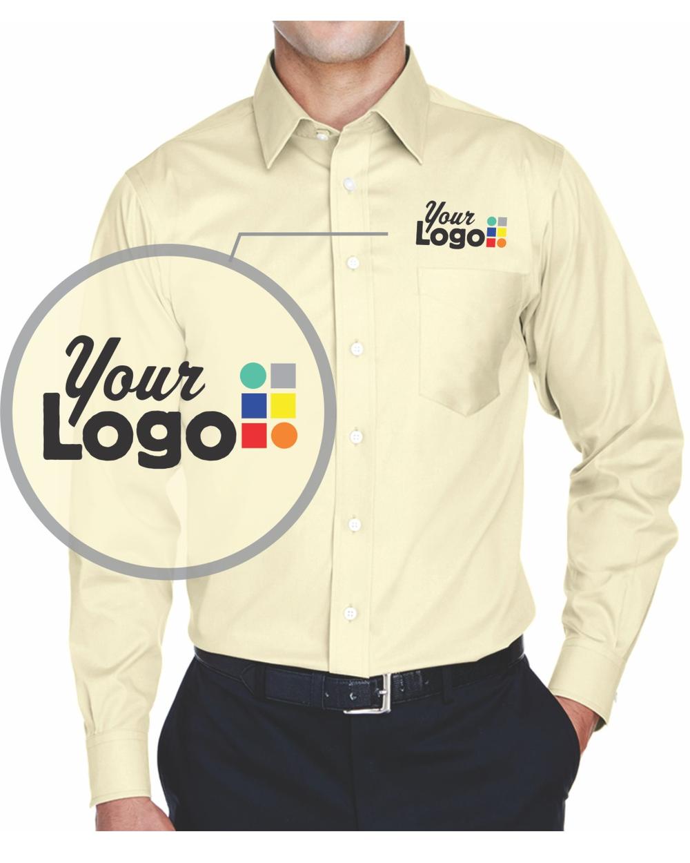 Devon & Jones L/S Crown Stretch Twill Custom Shirt, color: Light Yellow