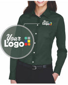 Devon & Jones L/S Crown Stretch Twill Custom Shirt, color: Forest