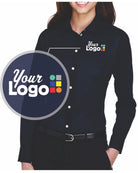 Devon & Jones L/S Crown Stretch Twill Custom Shirt, color: Navy