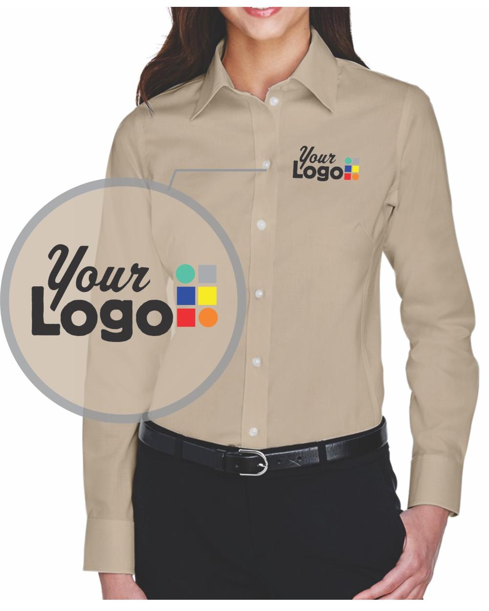 Devon & Jones L/S Crown Stretch Twill Custom Shirt, color: Stone