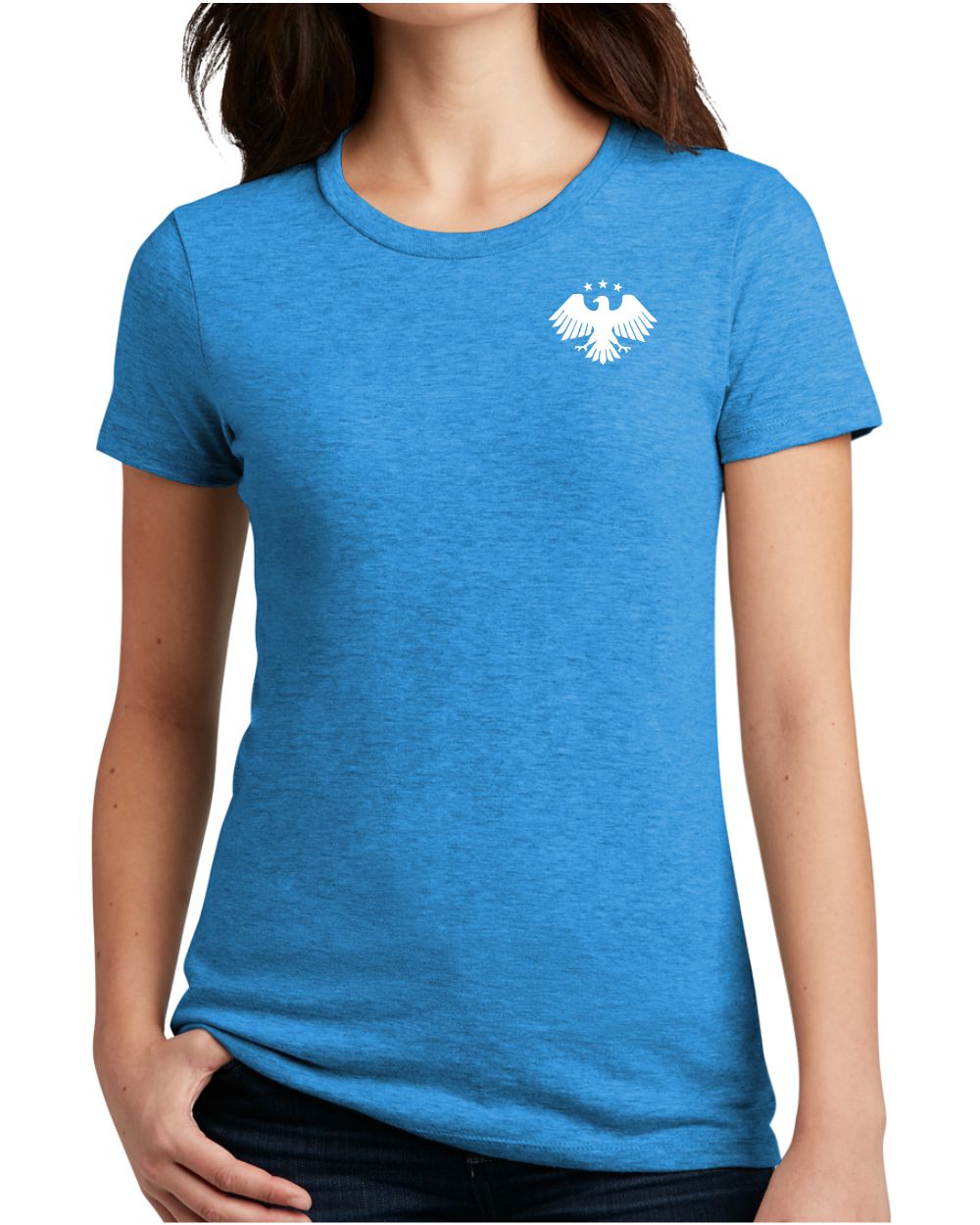 District S/S Perfect Blend Syria's New Eagle T-Shirt, color: Heathered Bright Turquoise