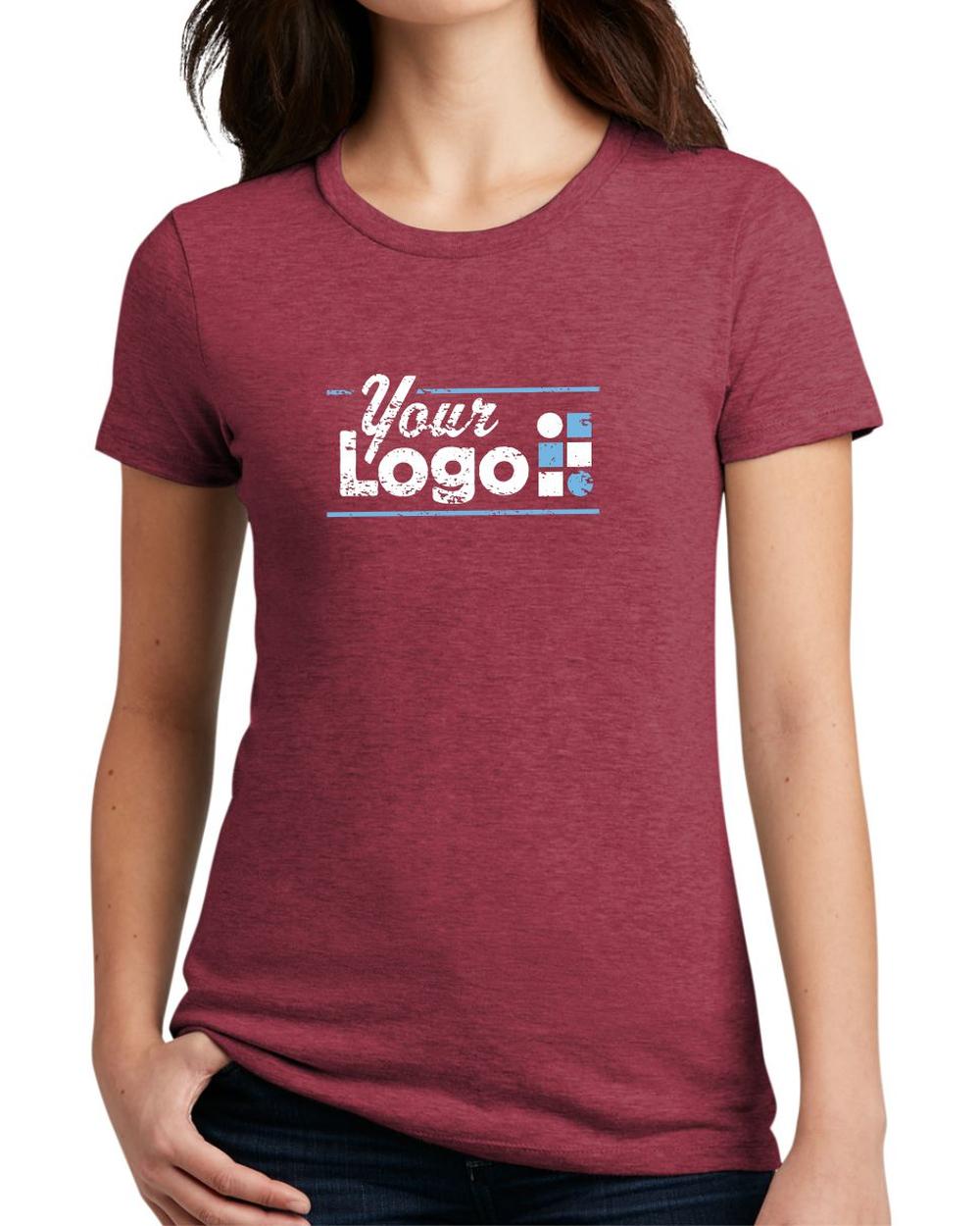 District S/S Perfect Blend CVC Custom T-Shirt, color: Heathered Red