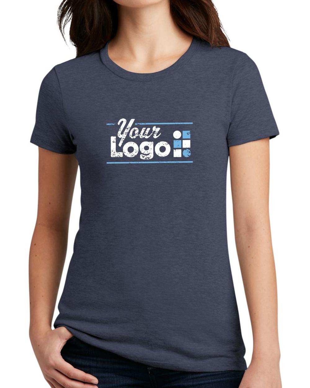 District S/S Perfect Blend CVC Custom T-Shirt, color: Heathered Navy