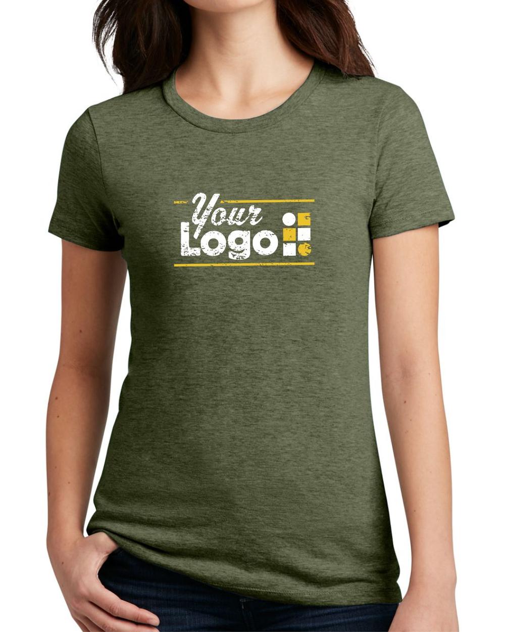 District S/S Perfect Blend CVC Custom T-Shirt, color: Heathered Olive