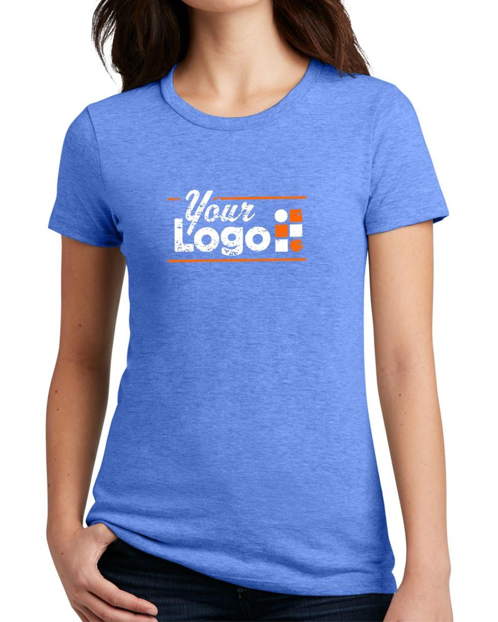 District S/S Perfect Blend CVC Custom T-Shirt, color: Heathered Royal