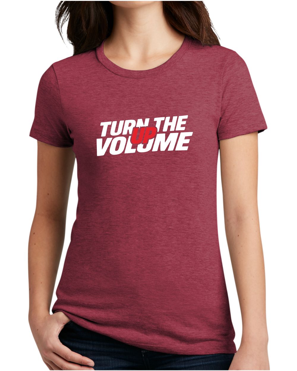 District S/S Perfect Blend Turn The Volume Up T-Shirt, color: Heathered Red